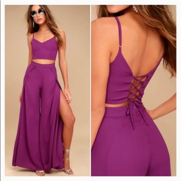 Lulus Out Tonight Magenta Two Piece Jumpsuit - Picture 2 of 6